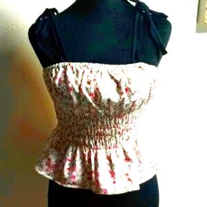 Cute Stretchy shoulder tie top